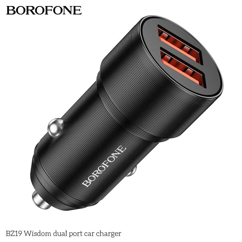 BOROFONE BZ19 Wisdom dual USB-A car charger 12 W NZ 6